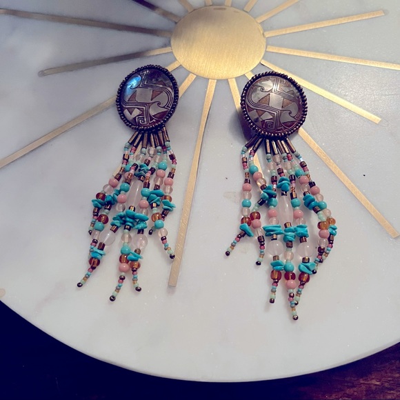 Vintage beaded earrings - Picture 1 of 3